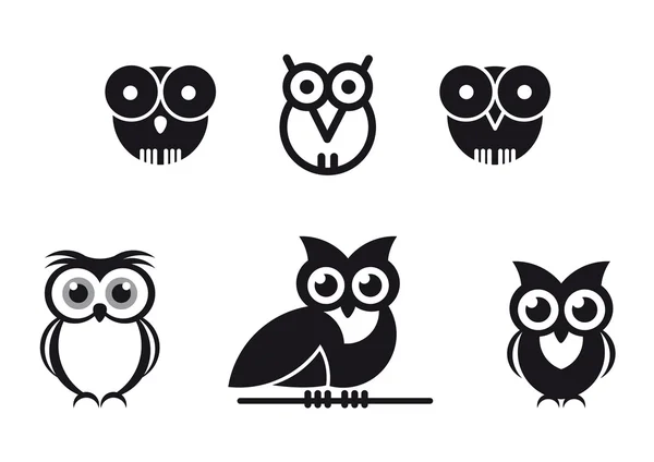 Graphic designed owls — Stock Vector