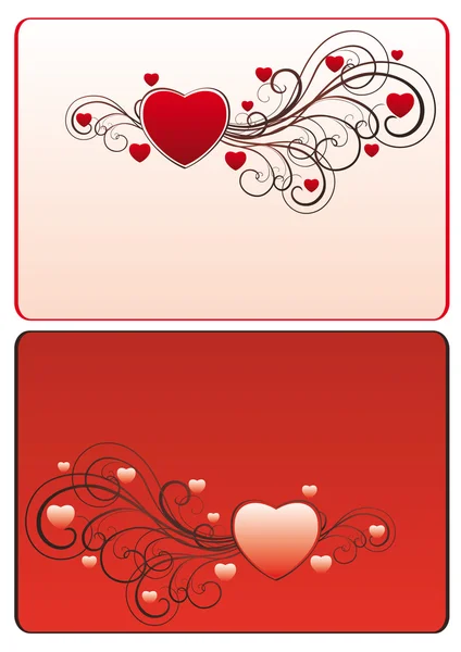 Frame with hearts and swirls — Stock Vector