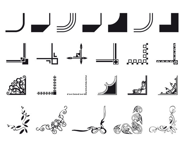 Set of mixed border corners