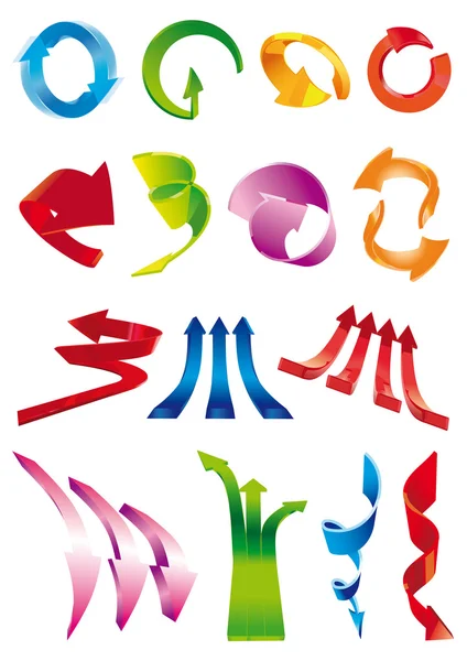Set di frecce colorate miste per grafica — Vettoriale Stock