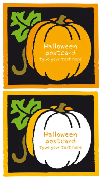 Pompoen halloween banner kaart voor uitnodiging — Stockvector