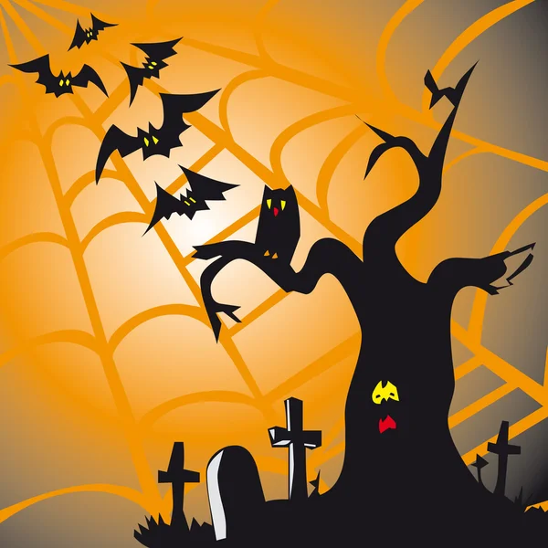 Halloween theme square card — Stock Vector