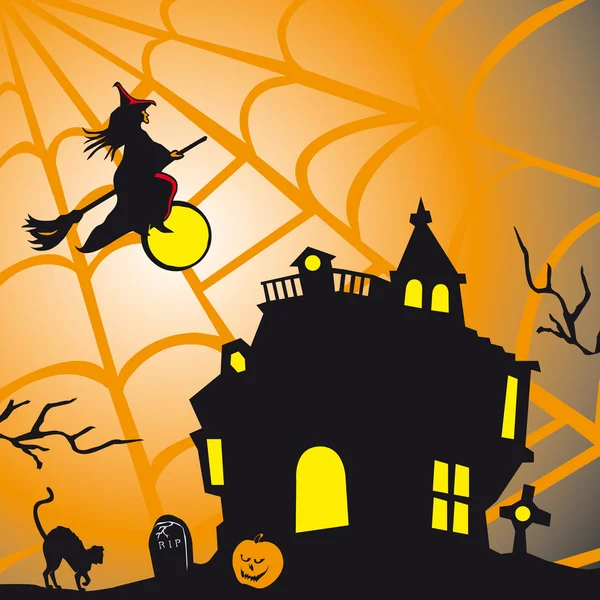 Halloween theme square card — Stock Vector