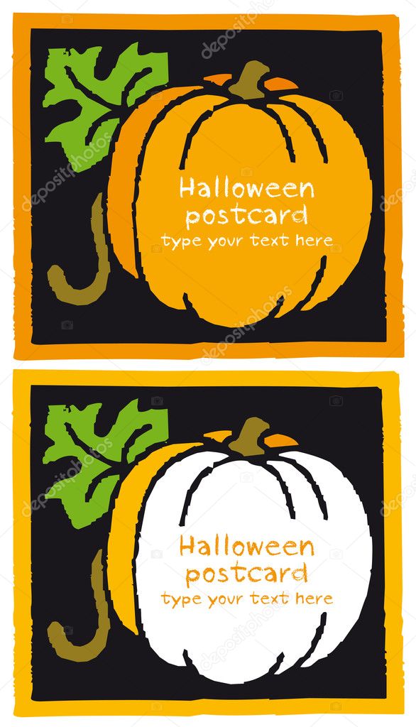 Pumpkin halloween banner card for invitation