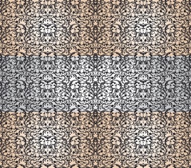 Pattern damask style in three lines clipart