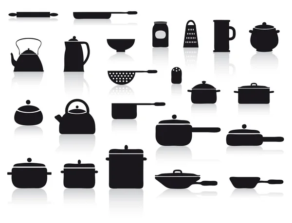 Mutfak aletleri, çanak çömlek ve çatal bıçak takımı — Stok Vektör