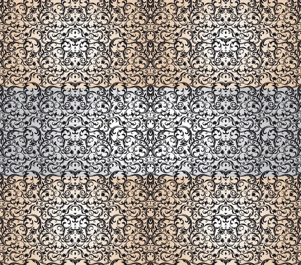 3 行のダマスク織パターン スタイル — ストックベクタ