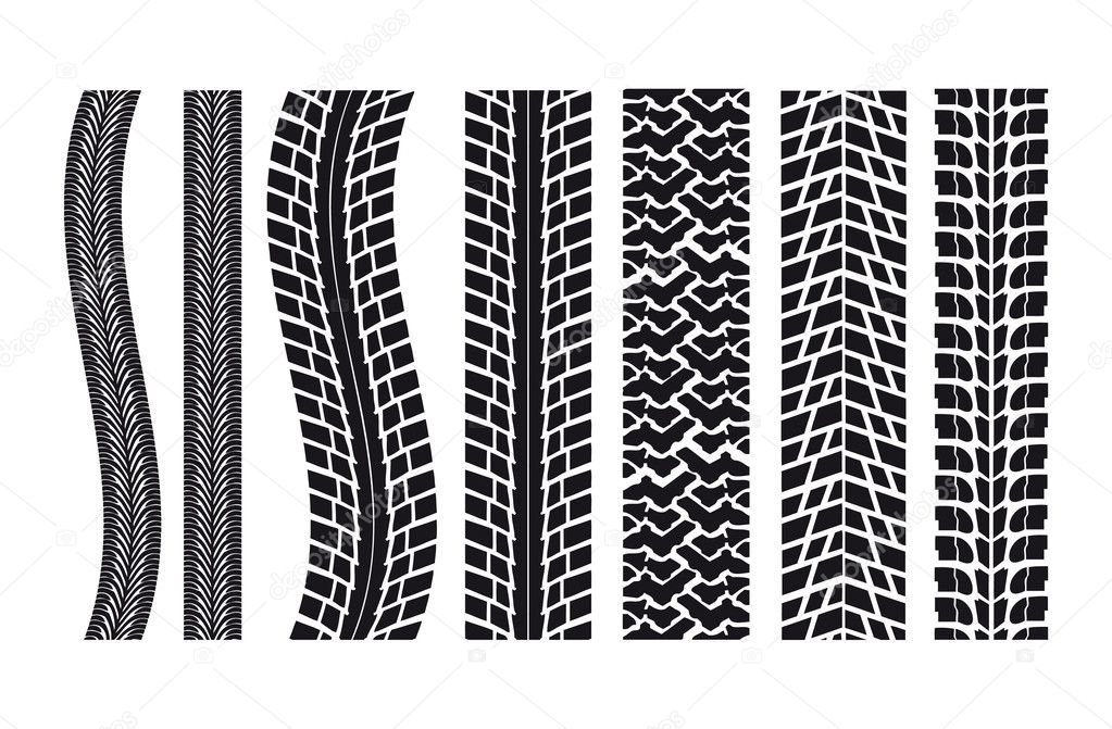 Car tire imprints