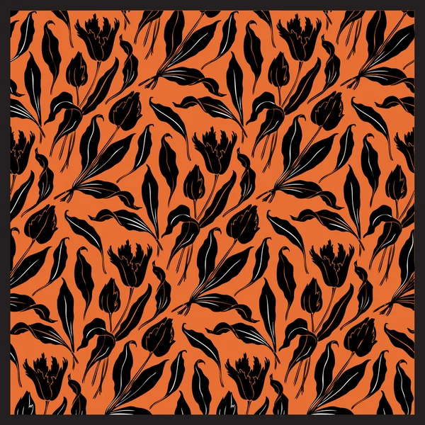Gobelin, narancs virág — Stock Vector