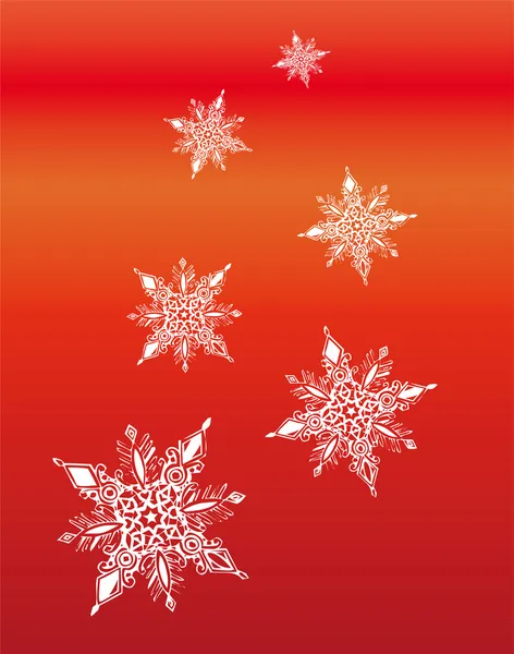 Copo de nieve rojo gradiente fondo — Vector de stock