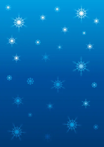 Natale cielo blu con fiocchi di neve — Vettoriale Stock