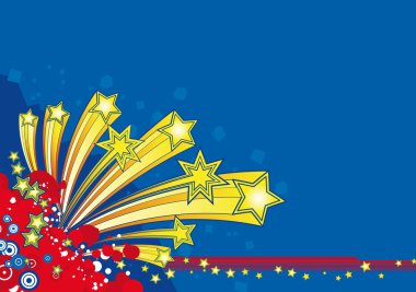 Christmas blue background star explosion clipart