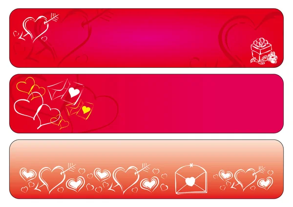 Amor valentine banners — Archivo Imágenes Vectoriales