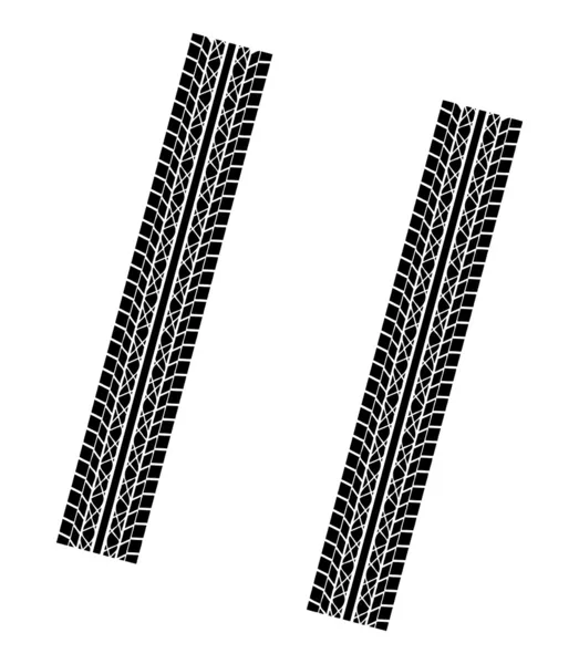 Due impronte di pneumatici — Stock Vector