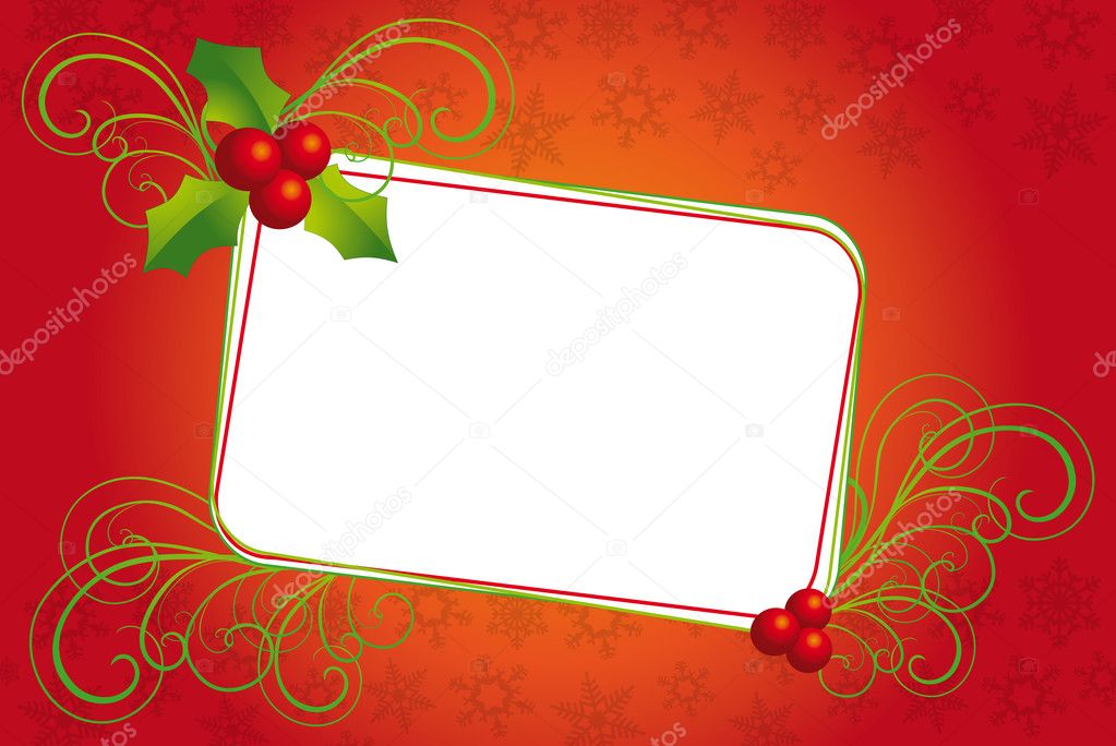 Christmas banner with mistletoe