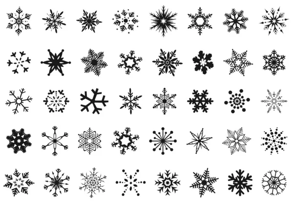 Conjunto de design de flocos de neve — Vetor de Stock
