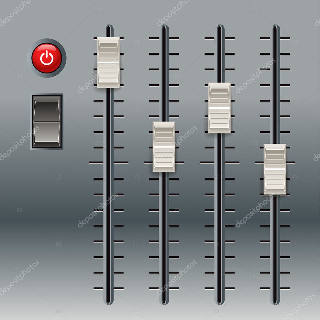 Ensemble De 5 Boutons De Fader De Curseur De Console De Mixage De