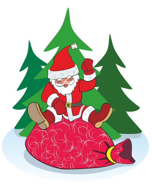 Capodanno, Babbo Natale, vacanza — Vettoriale Stock