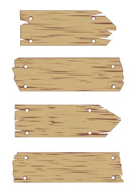 Wooden Sign Vector Set