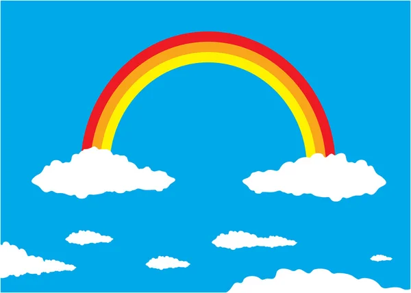 Rainbow and Clouds — Stock Vector