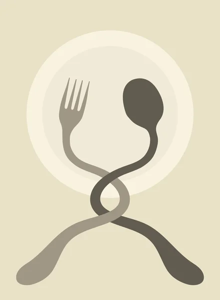 Forchetta e cucchiaio — Vettoriale Stock