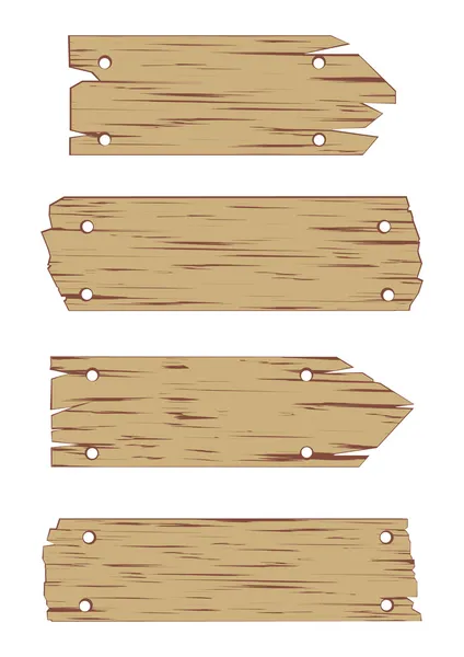 Wooden Sign Vector Set — Stock Vector