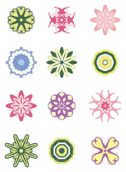 Vector Set of Flowers - Blossoms. — Stock Vector