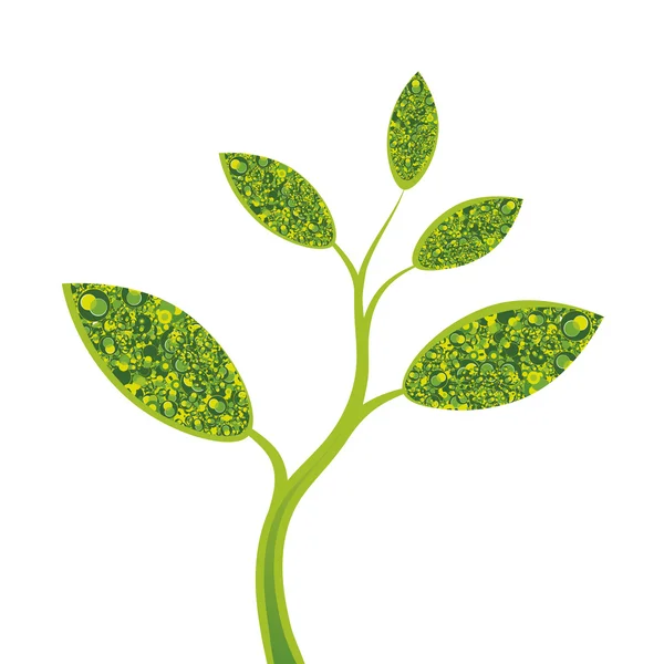 Rama con hojas — Vector de stock