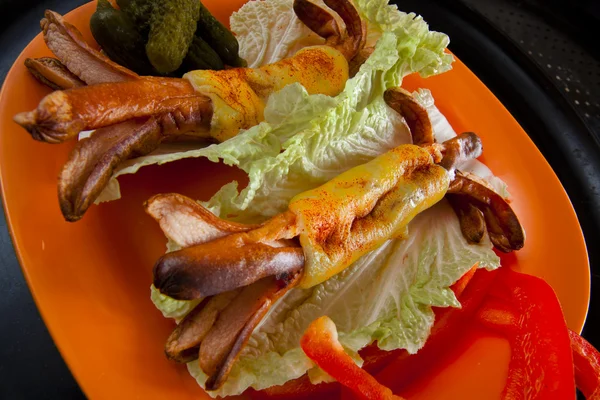 Wieners with cheese — Stock Photo, Image