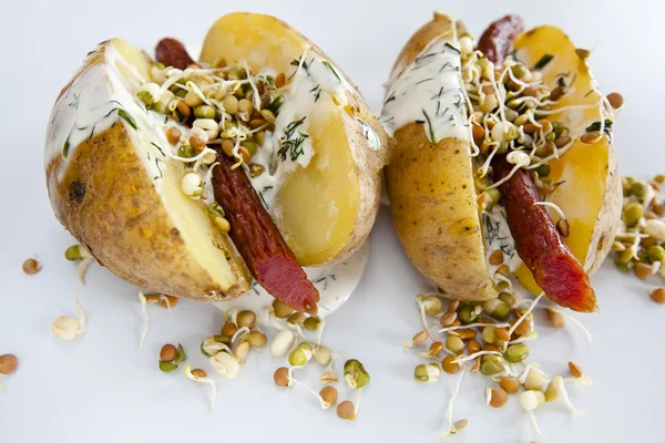 Frakfurters with potaotes — Stock Photo, Image
