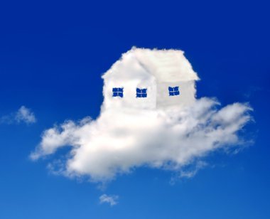 House in clouds clipart