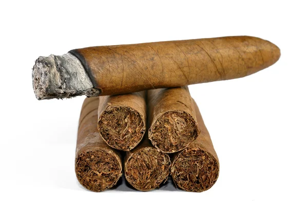 Bruin sigaar verbrand — Stockfoto