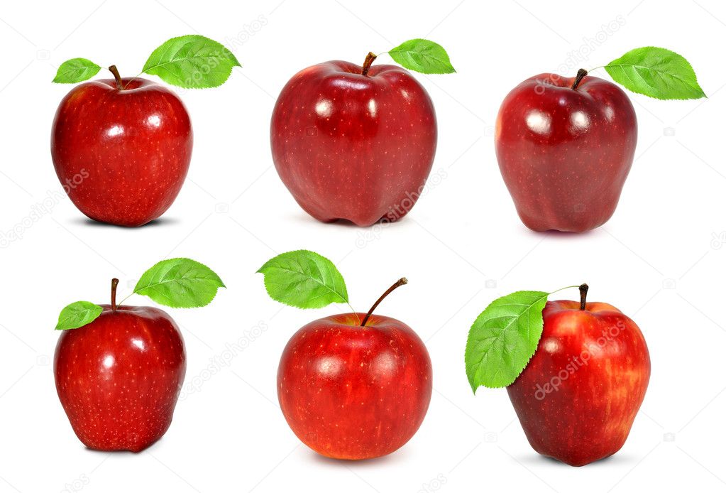 Collection red apples