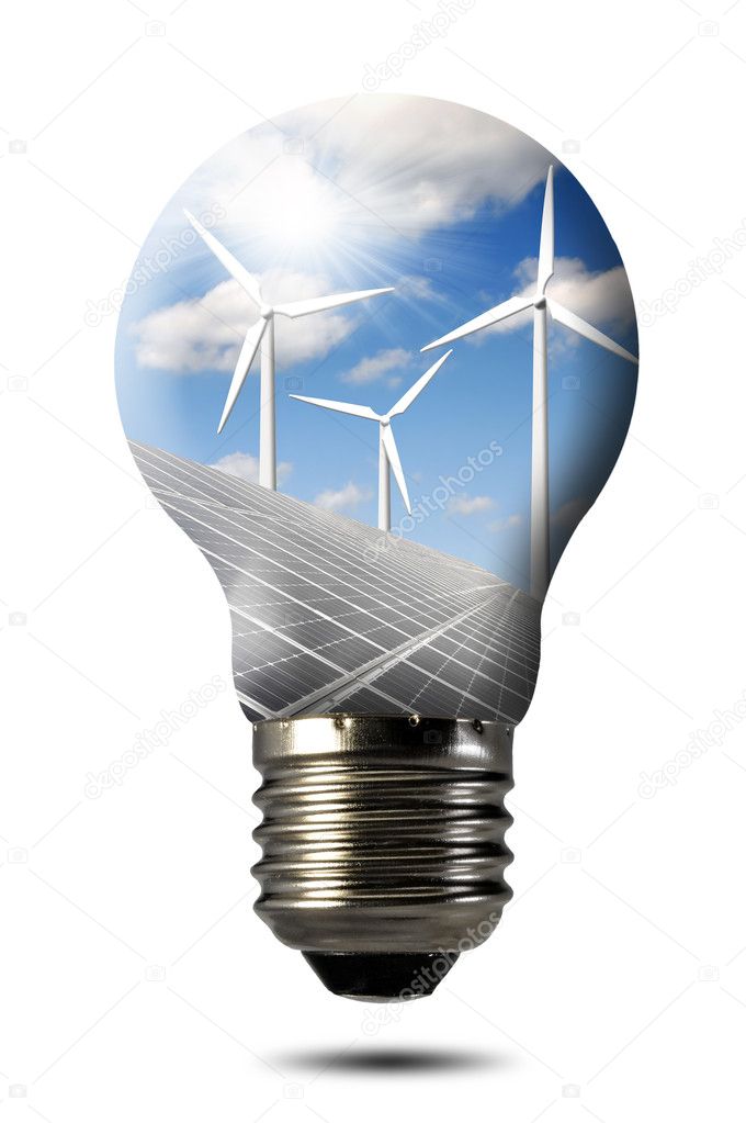 Bulb with of solar panel