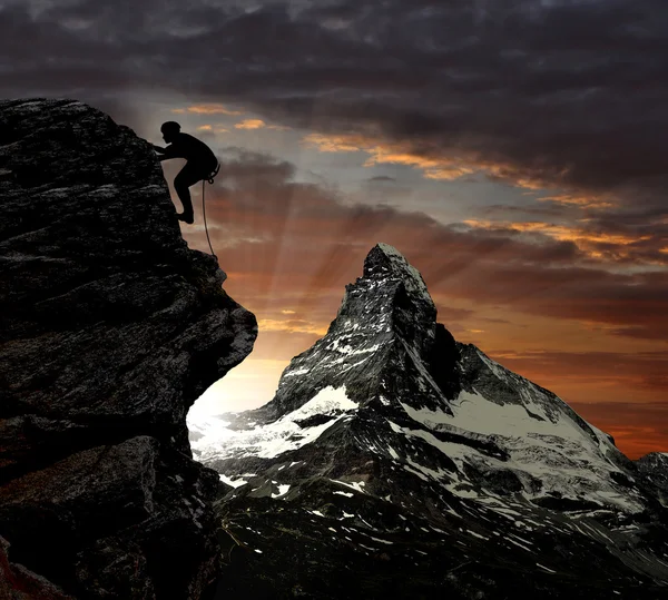 Bergsteiger in den Schweizer Alpen — Stockfoto
