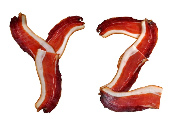 Alfabet van prosciutto-ham — Stockfoto