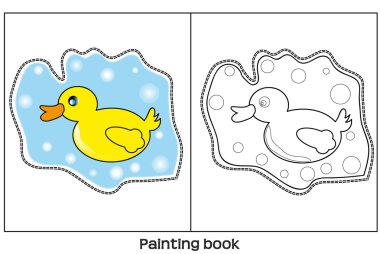 Paiinting book wiith duck clipart