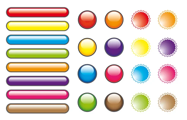 彩色按钮 — 图库矢量图片