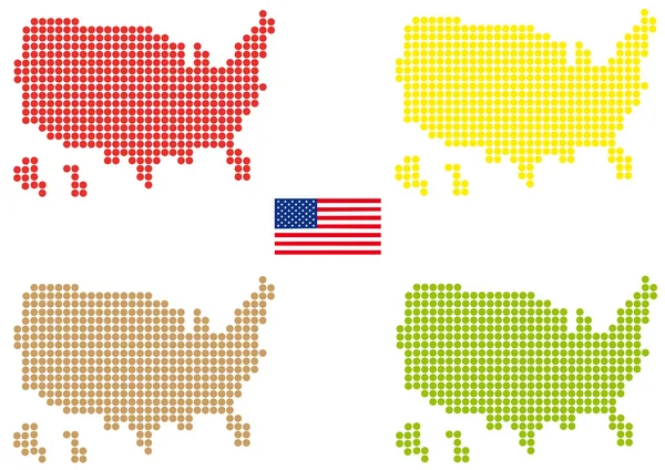 Mapa coloreado de Estados Unidos — Archivo Imágenes Vectoriales