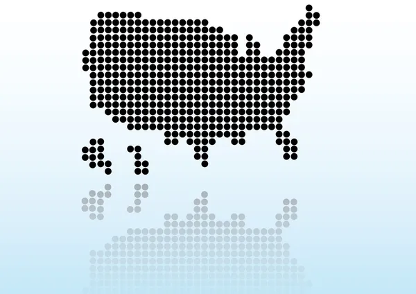 USA map with reflection — Stock Vector