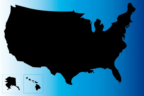 Siyah Usa haritası — Stok Vektör
