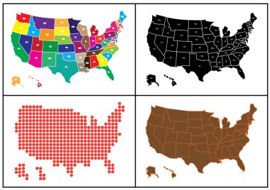 Mosaic with maps of USA clipart