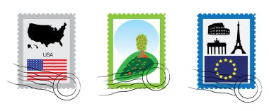 Set of stamps clipart