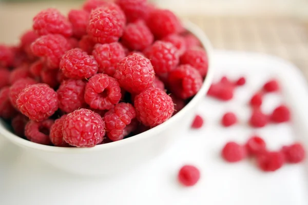 stock image Plate full of raspberries