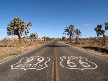 Route 66 with Joshua Trees clipart