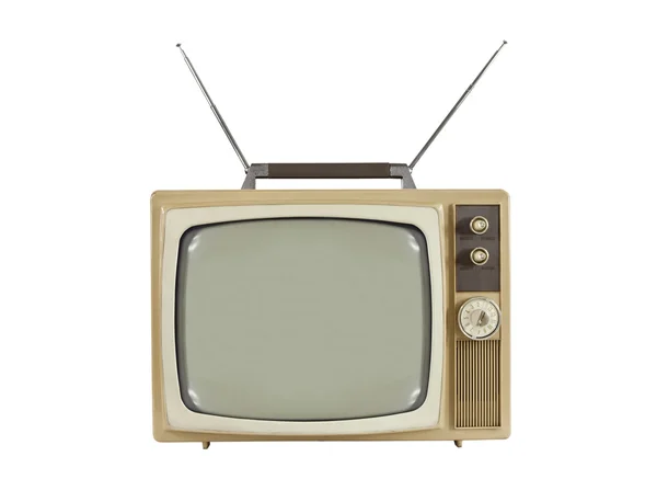 1960 's draagbare televisie met antennes omhoog — Stockfoto