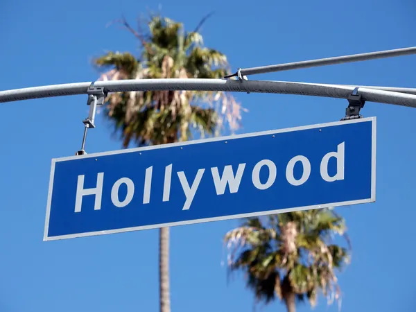 Znak Hollywood blvd — Zdjęcie stockowe