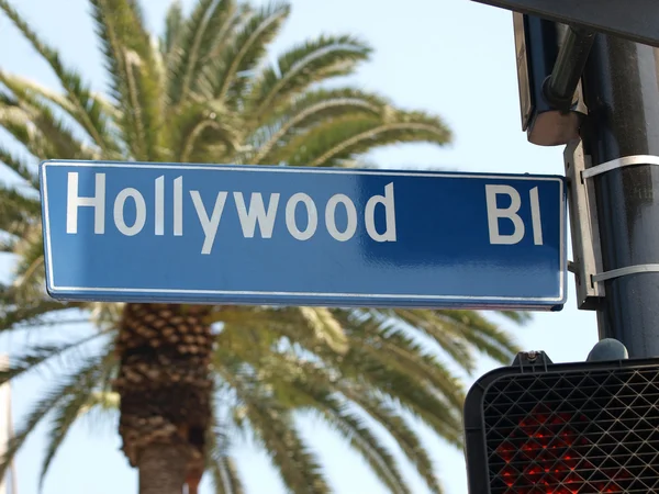 Ulica znak Hollywood blvd — Zdjęcie stockowe