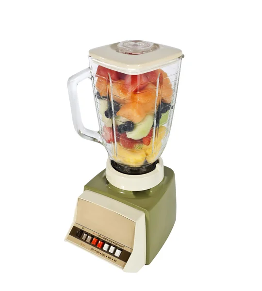 Retro vruchten gevuld blender — Stockfoto