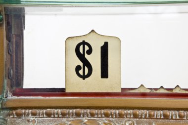 Vintage cash register dollar sign detail. clipart